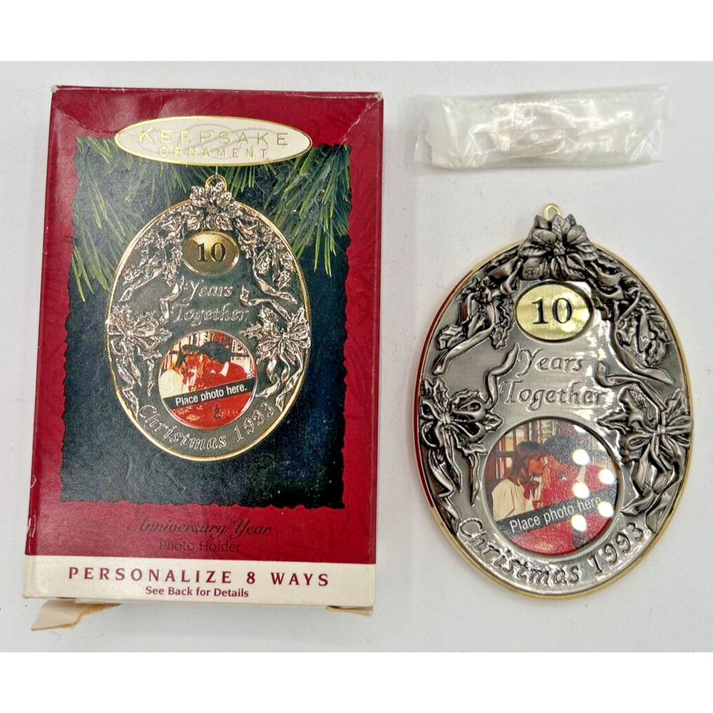 1993 Hallmark 10 Years Together Photo Holder Personalize Ornament SKUU17
